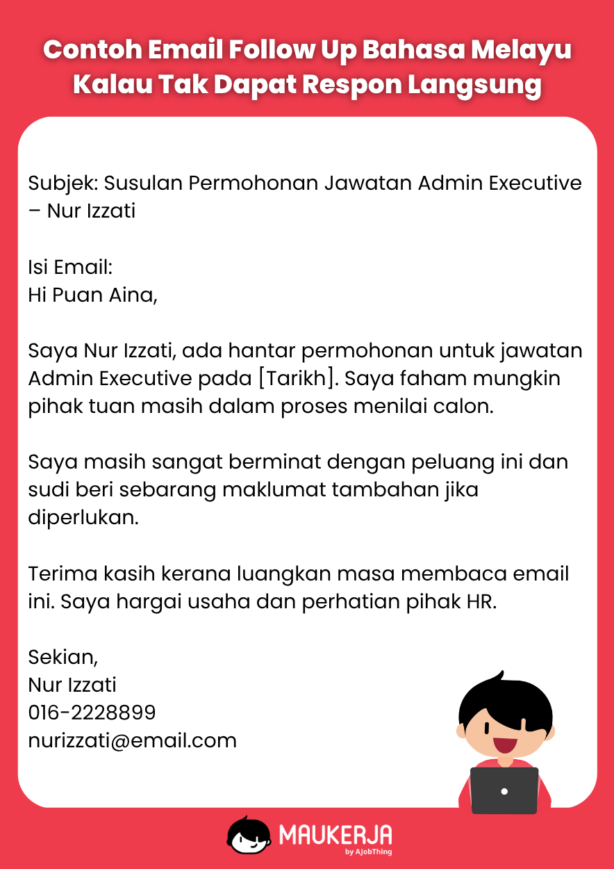 Contoh Email Follow Up Bahasa Melayu Kalau Tak Dapat Respon Langsung